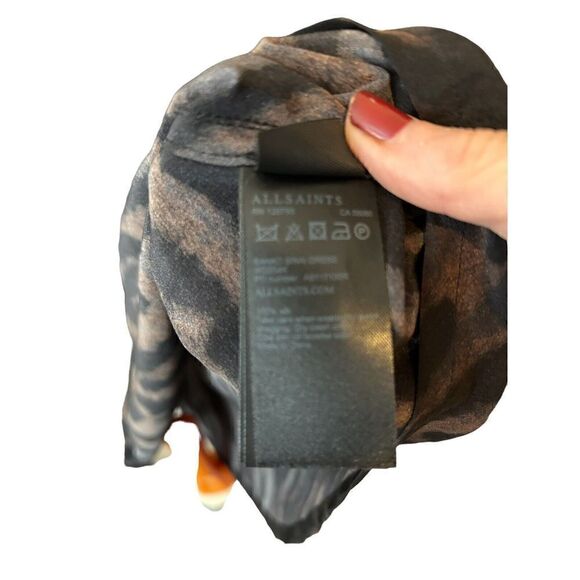 AllSaints Women's Sanko Sinai 100% Silk Dress Sz 0 - Picture 5 of 5